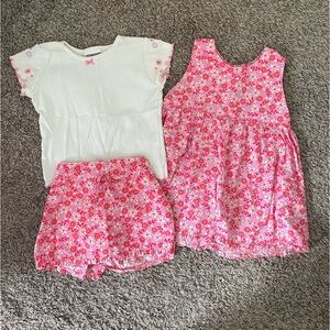 VINTAGE OshKosh  Floral Dress and Shorts Set